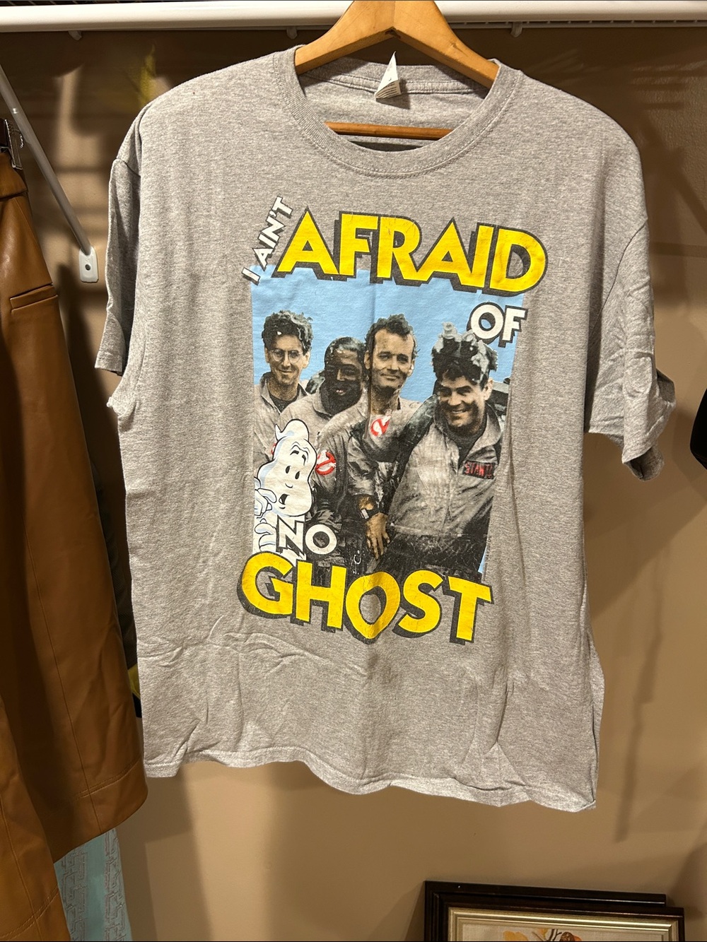 Ghostbusters Graphic Tee - Gray "Ain't Afraid of No Ghost"